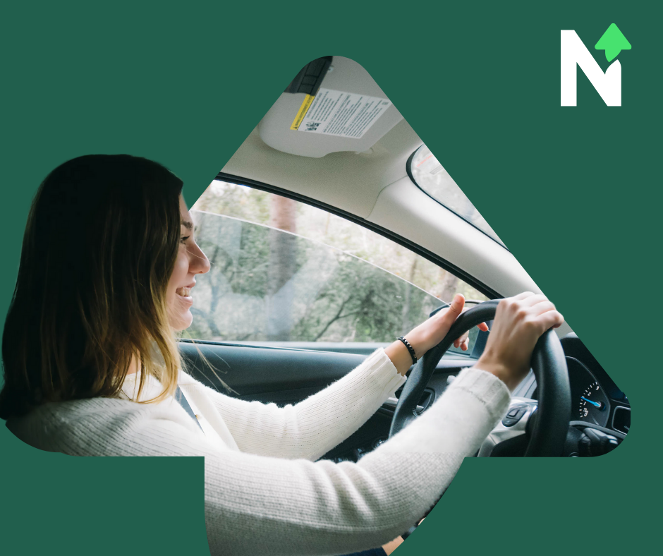 A woman driving a car